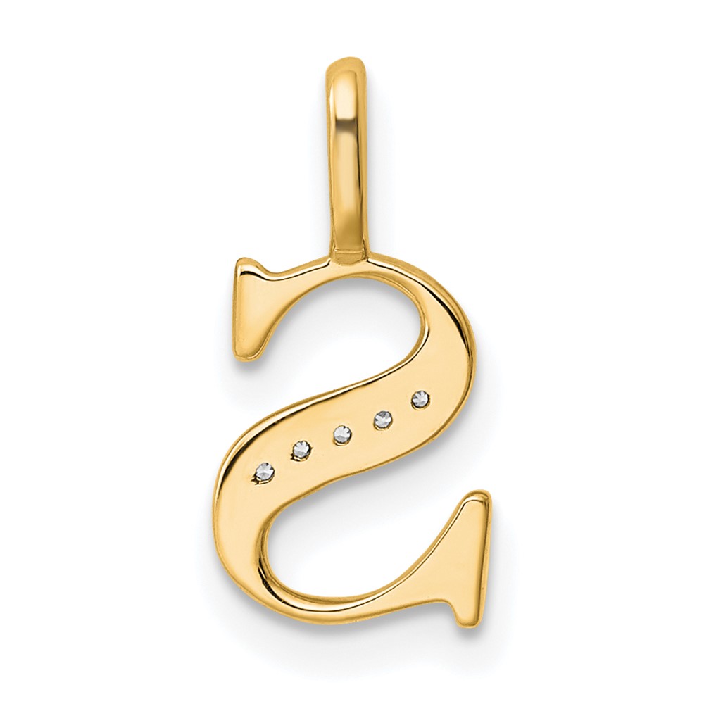 14k Diamond Letter S Initial Pendant (PM8365S-002-YA)