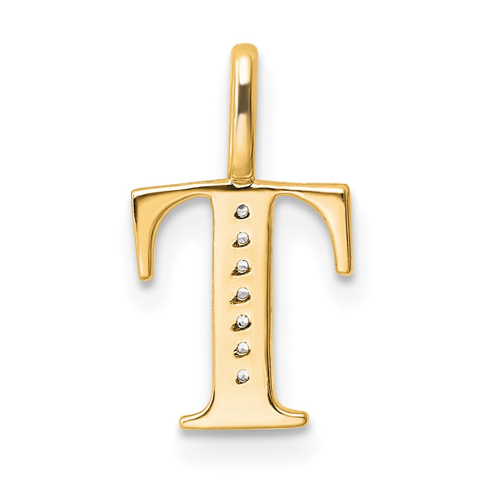 14k Diamond Letter T Initial Pendant (PM8365T-002-YA)
