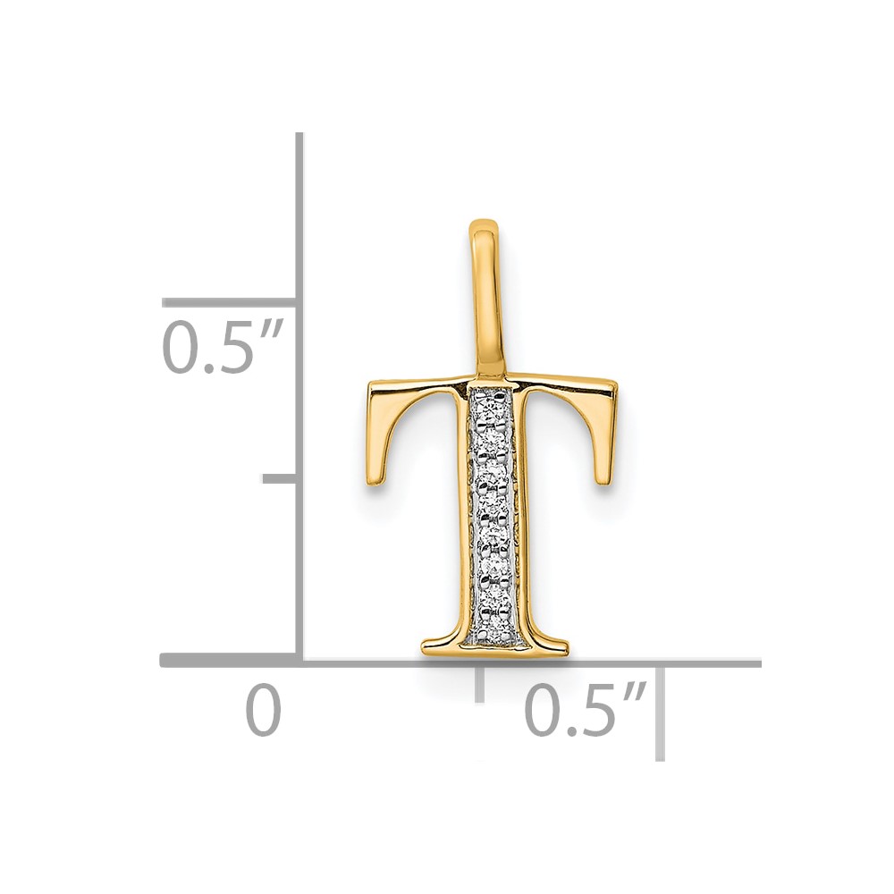 14k Diamond Letter T Initial Pendant (PM8365T-002-YA)