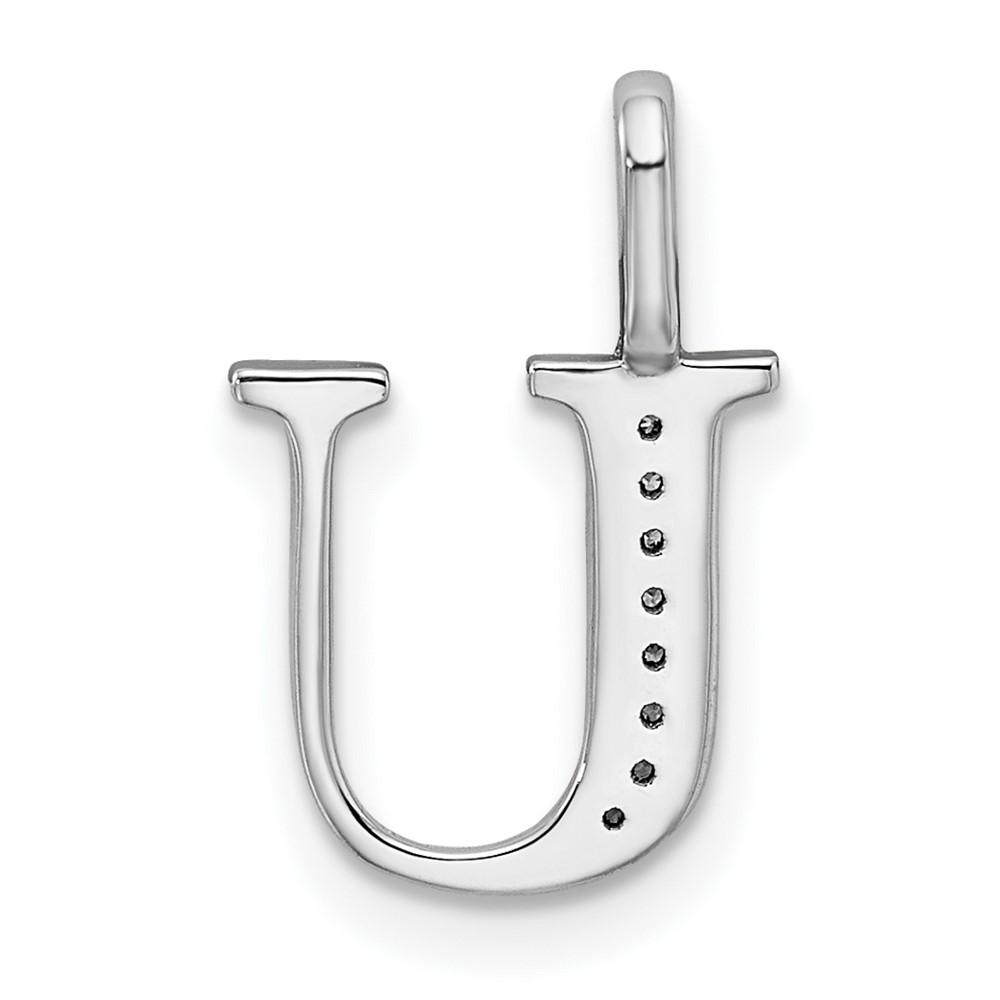 14K White Gold Diamond Letter U Initial Pendant (PM8365U-002-WA)