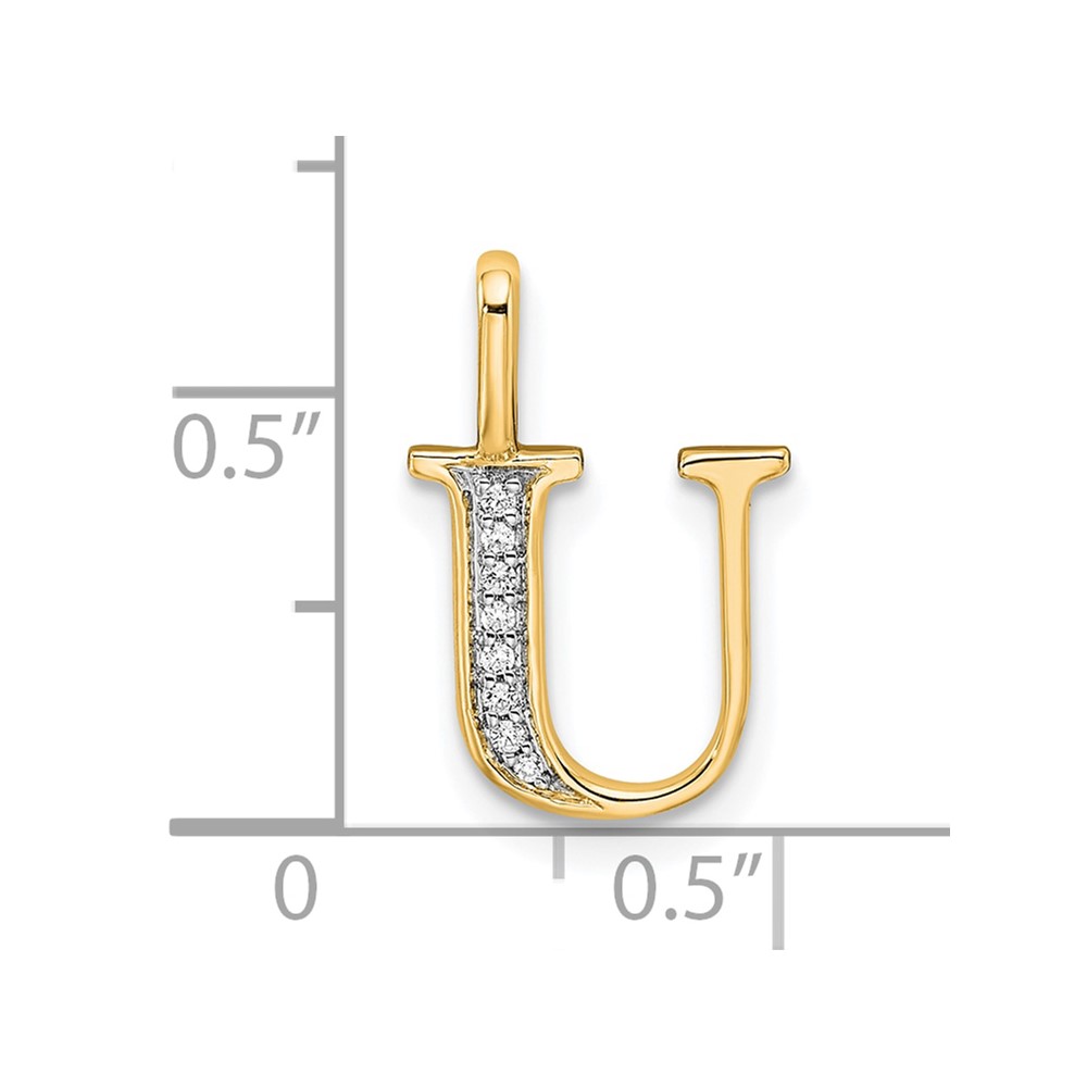 14k Diamond Letter U Initial Pendant (PM8365U-002-YA)