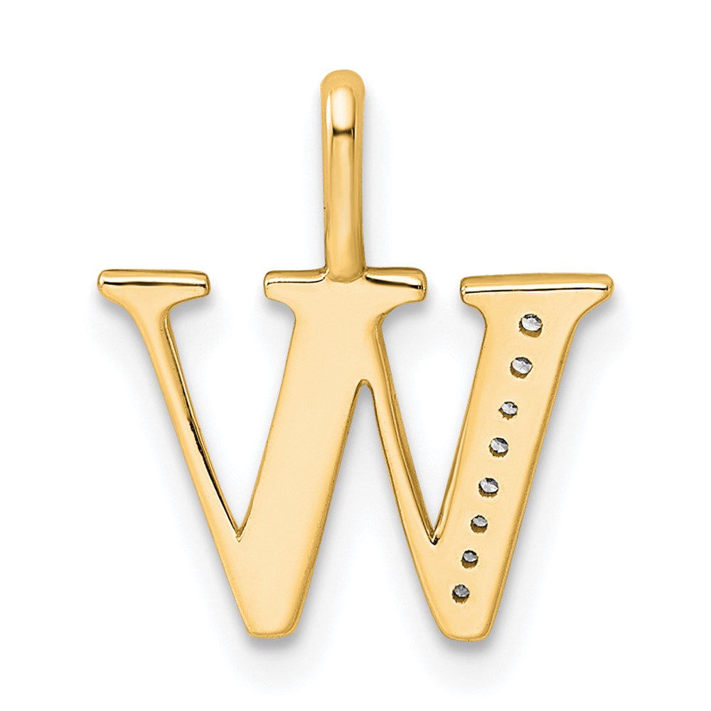 14k Diamond Letter W Initial Pendant (PM8365W-003-YA)
