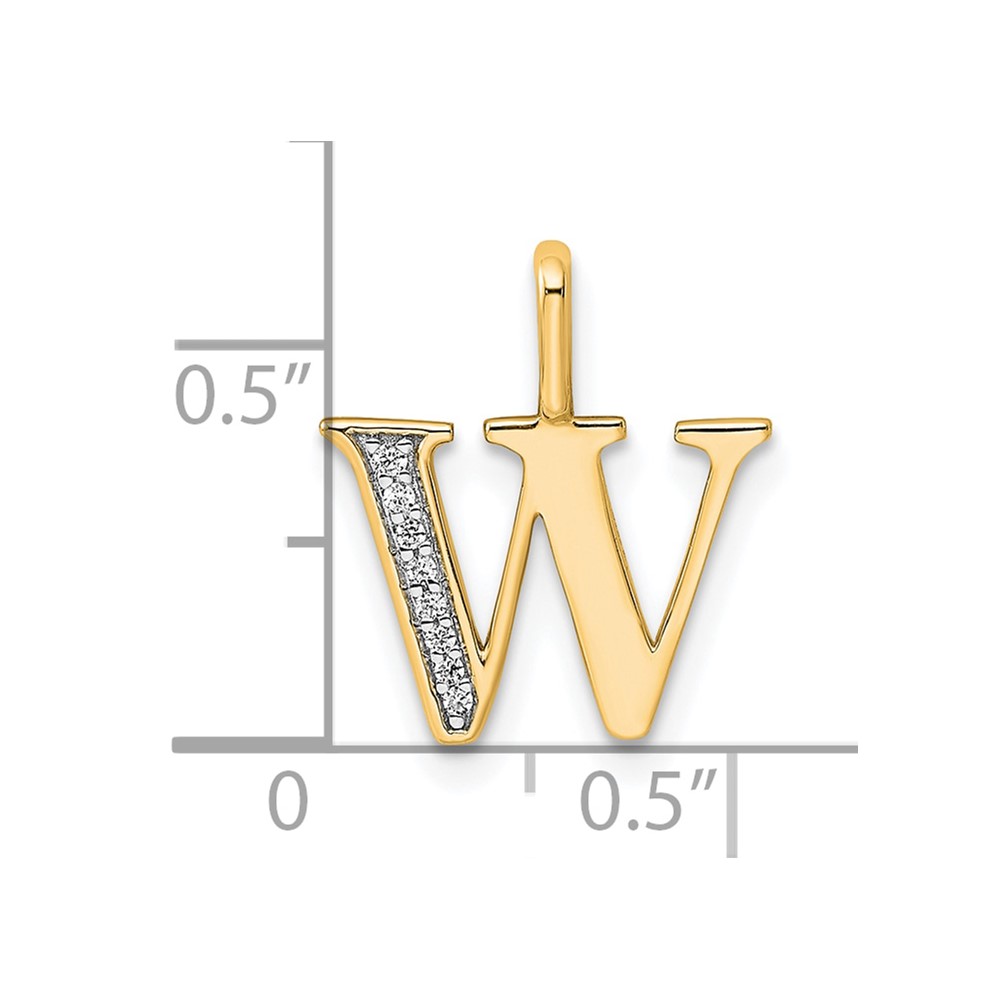 14k Diamond Letter W Initial Pendant (PM8365W-003-YA)