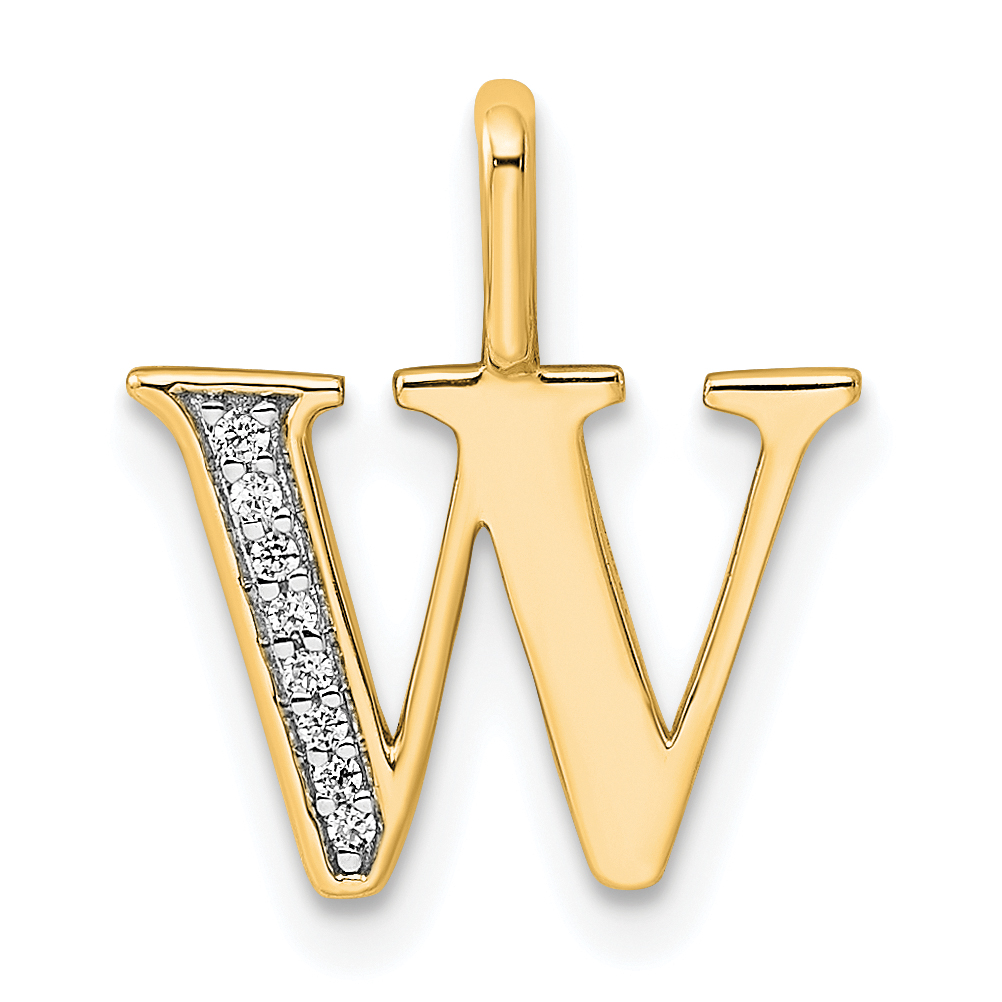 14k Diamond Letter W Initial Pendant (PM8365W-003-YA)