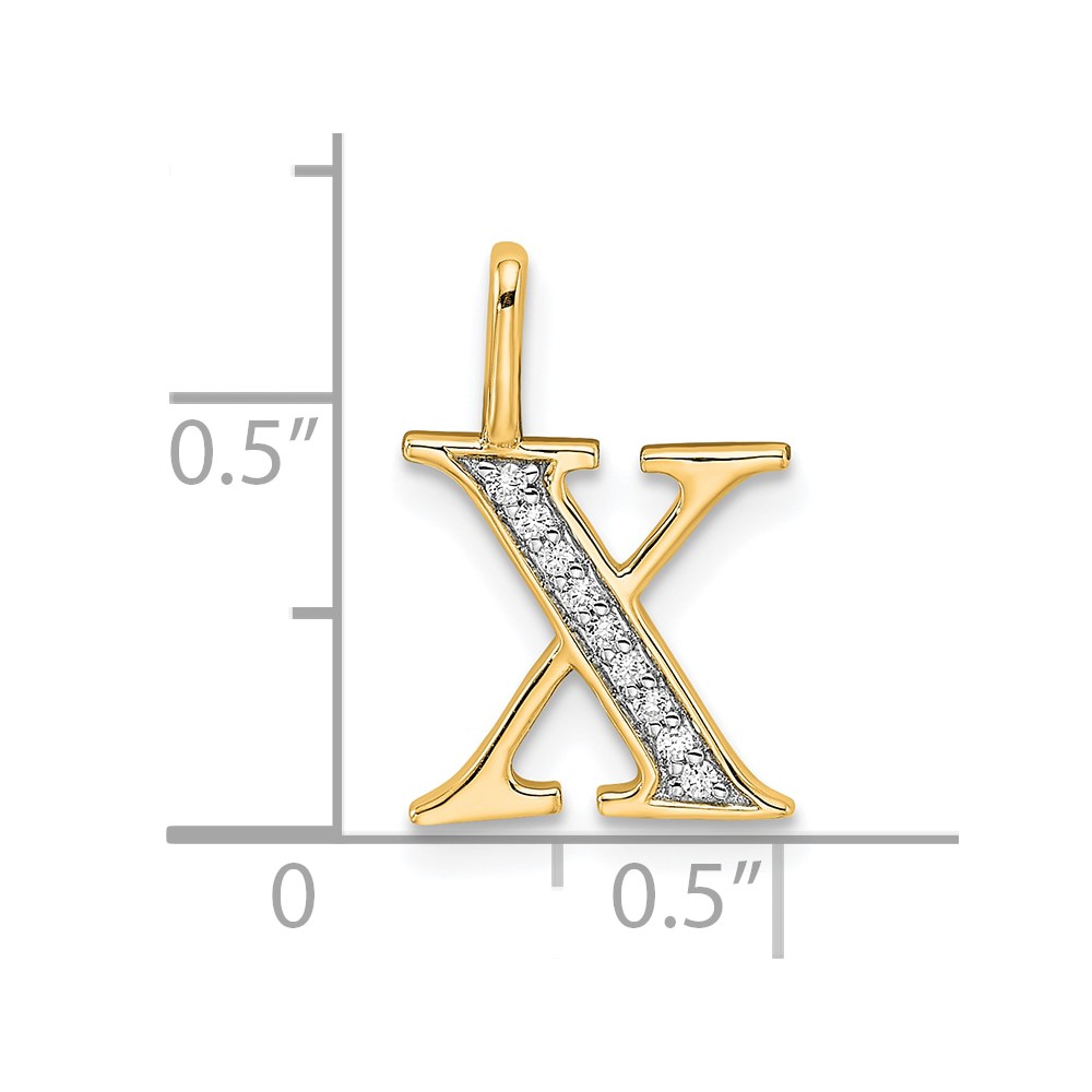 14k Diamond Initial X Pendant (PM8365X-004-YA)