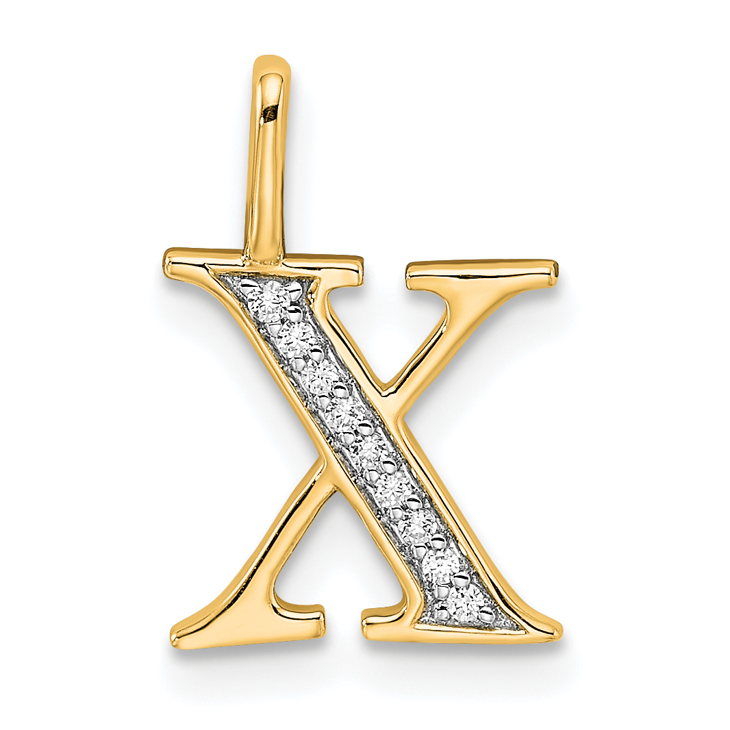 14k Diamond Initial X Pendant (PM8365X-004-YA)