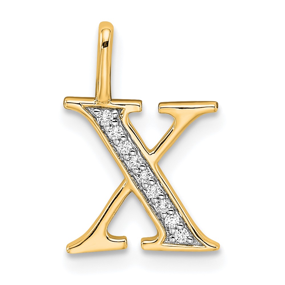 14k Diamond Initial X Pendant (PM8365X-004-YA)