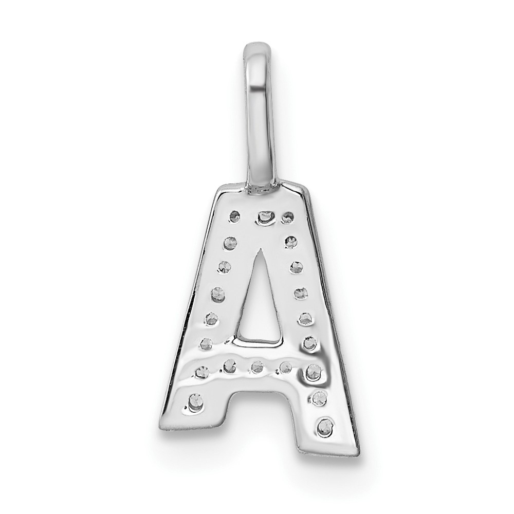 14K White Gold Diamond Letter A Initial Pendant (PM8367A-006-WA)