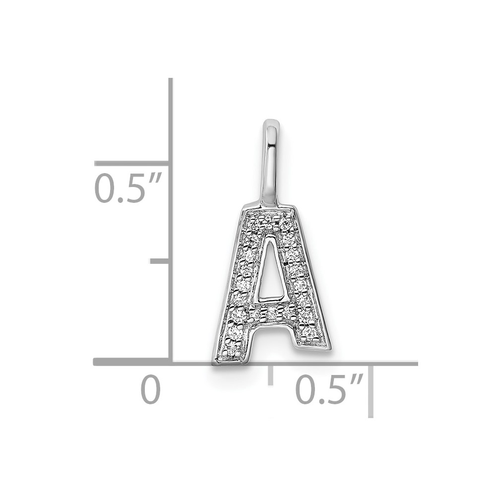 14K White Gold Diamond Letter A Initial Pendant (PM8367A-006-WA)