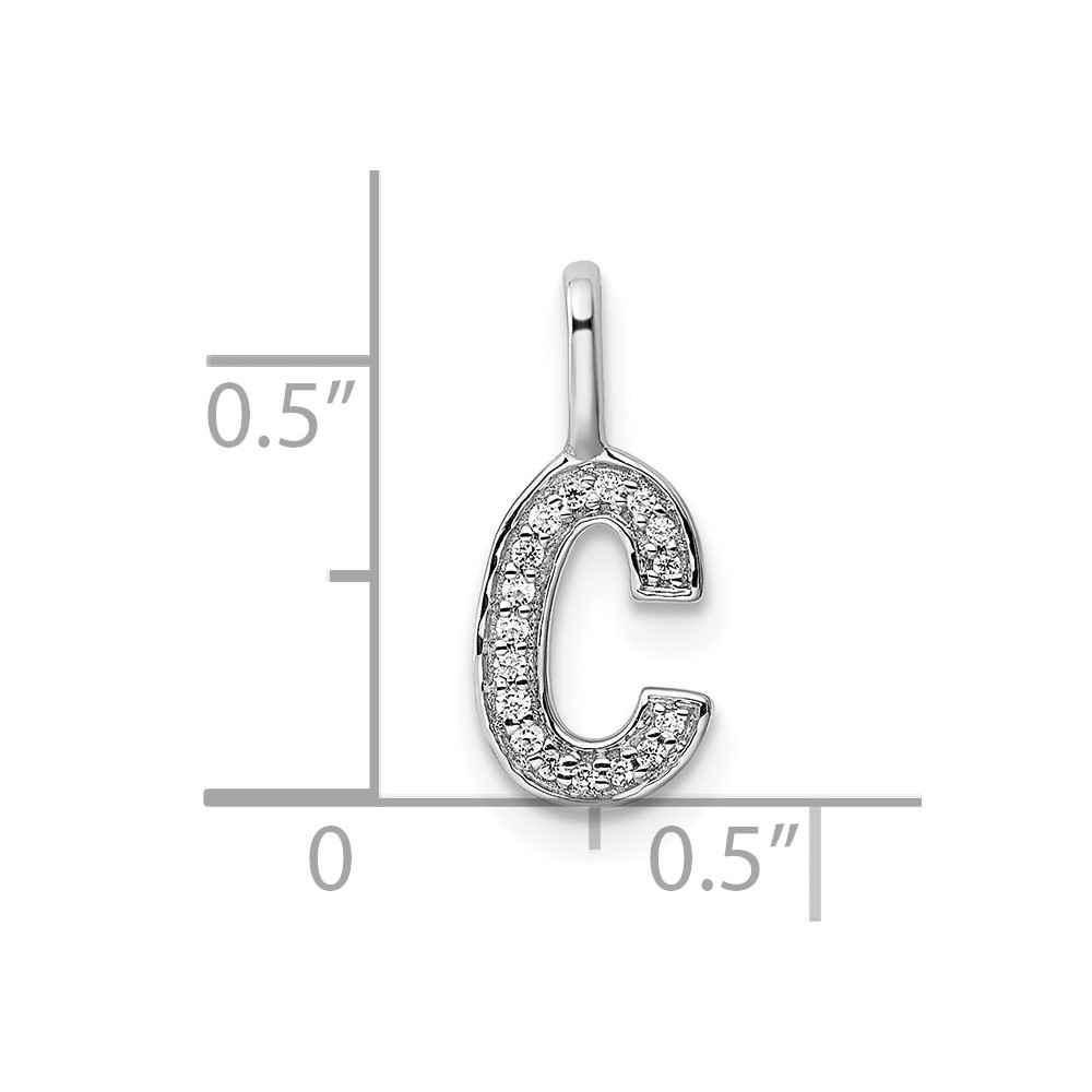 14K White Gold Diamond Letter C Initial Pendant (PM8367C-005-WA)