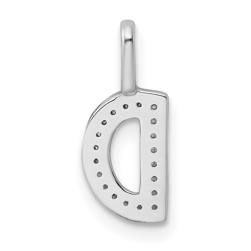 14K White Gold Diamond Letter D Initial Pendant (PM8367D-006-WA)