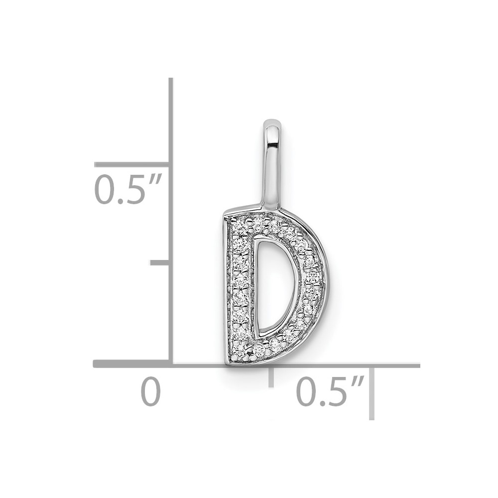 14K White Gold Diamond Letter D Initial Pendant (PM8367D-006-WA)