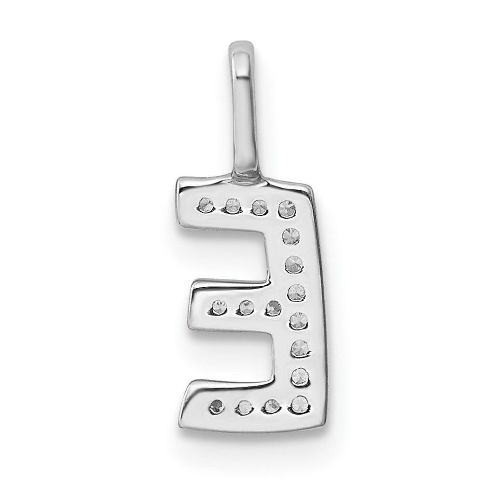 14K White Gold Diamond Letter E Initial Pendant (PM8367E-006-WA)