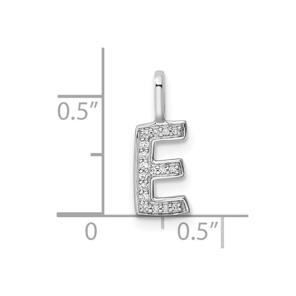 14K White Gold Diamond Letter E Initial Pendant (PM8367E-006-WA)