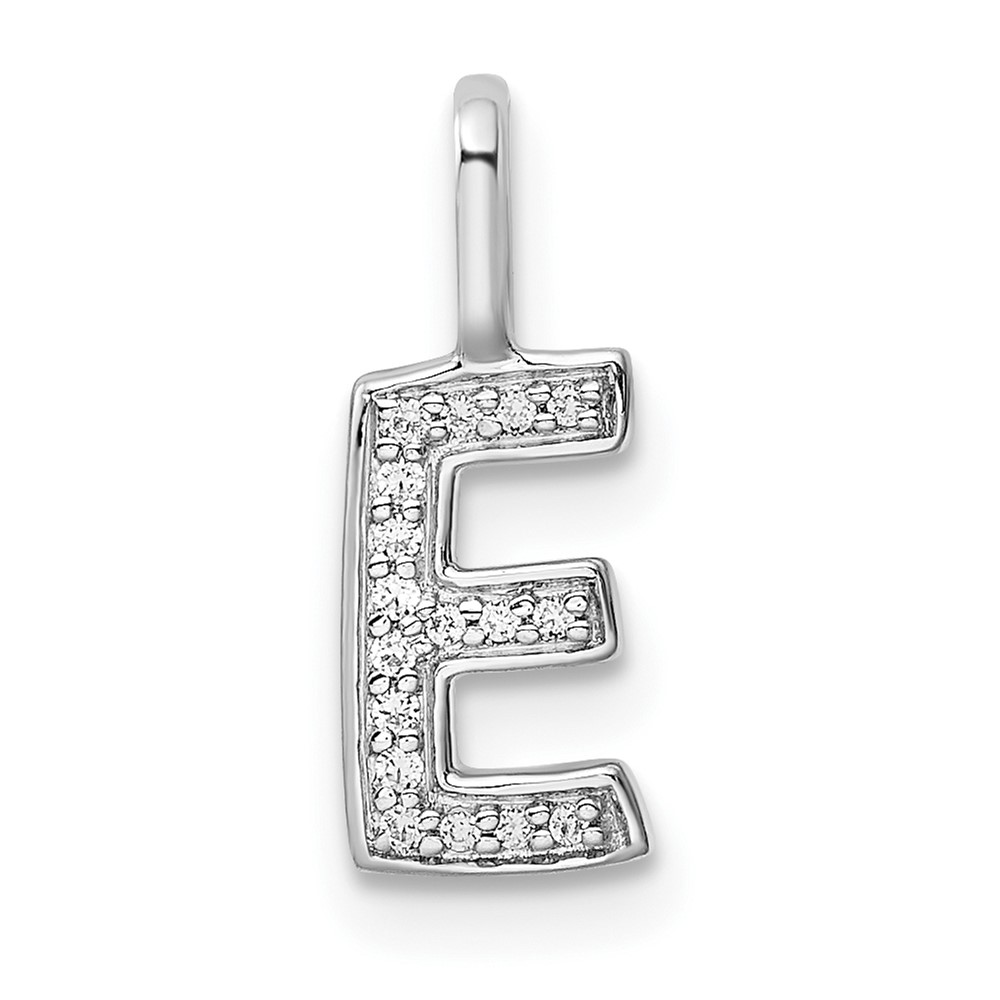 14K White Gold Diamond Letter E Initial Pendant (PM8367E-006-WA)