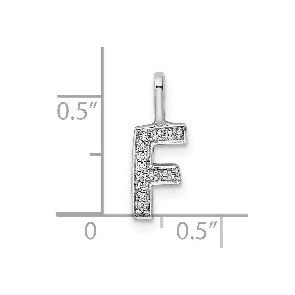 14K White Gold Diamond Letter F Initial Pendant (PM8367F-005-WA)