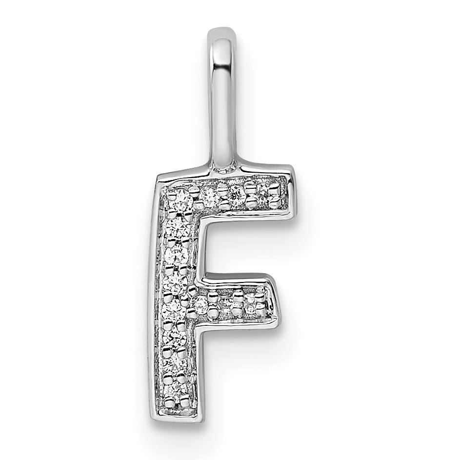 14K White Gold Diamond Letter F Initial Pendant (PM8367F-005-WA)