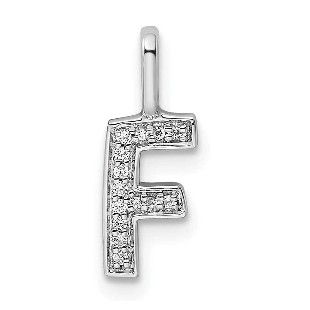 14K White Gold Diamond Letter F Initial Pendant (PM8367F-005-WA)