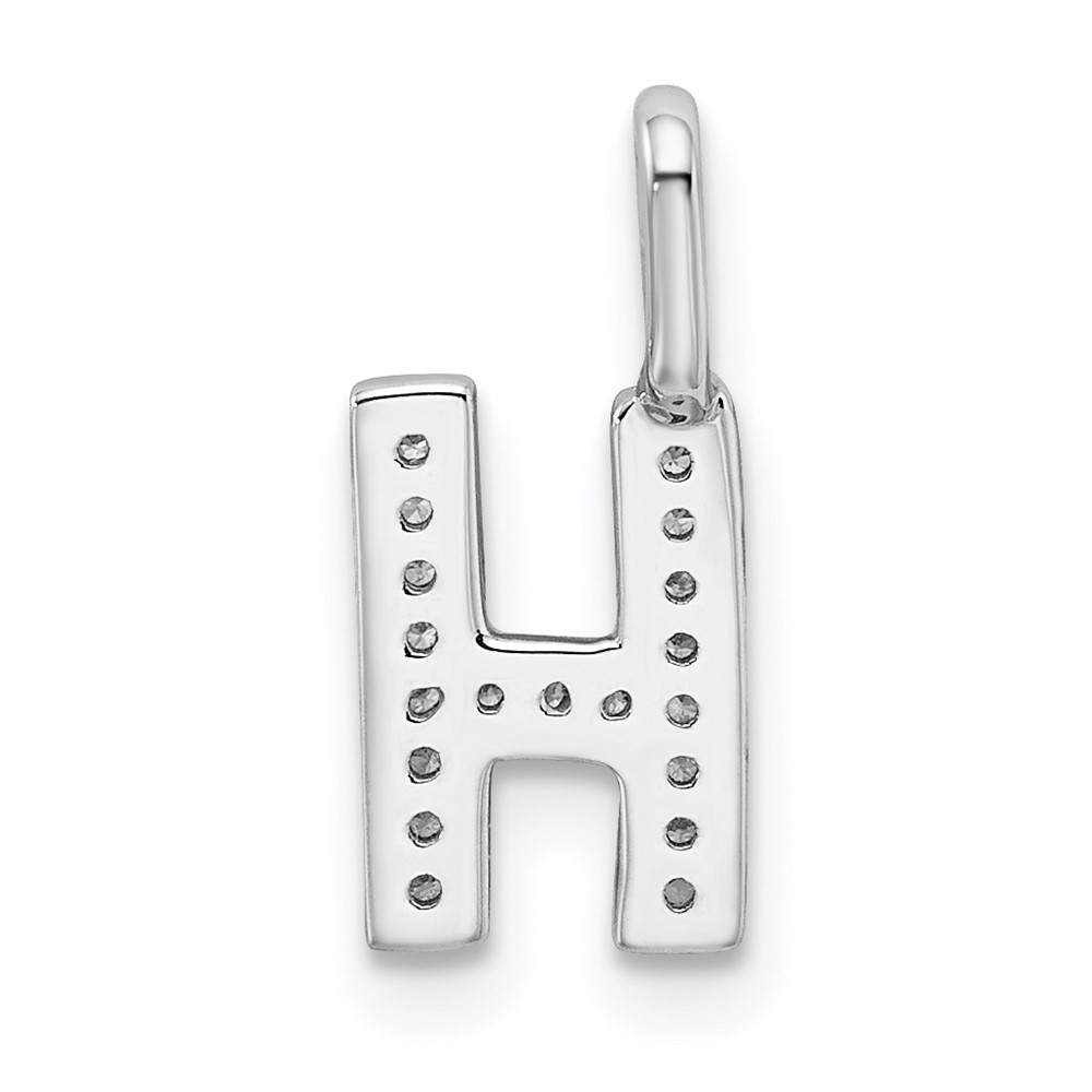14K White Gold Diamond Letter H Initial Pendant (PM8367H-007-WA)