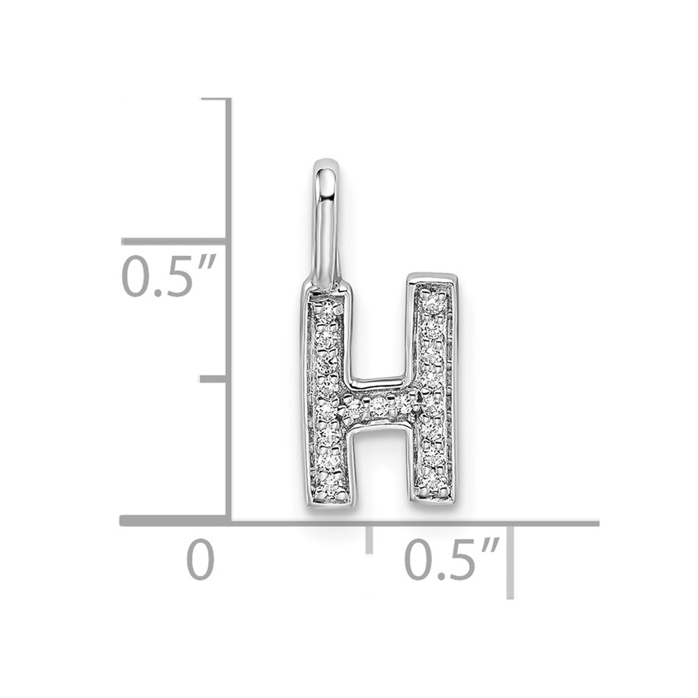14K White Gold Diamond Letter H Initial Pendant (PM8367H-007-WA)