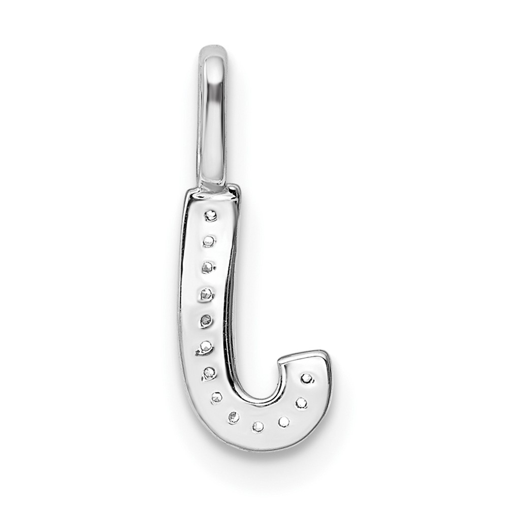 14K White Gold Diamond Letter J Initial Pendant (PM8367J-004-WA)