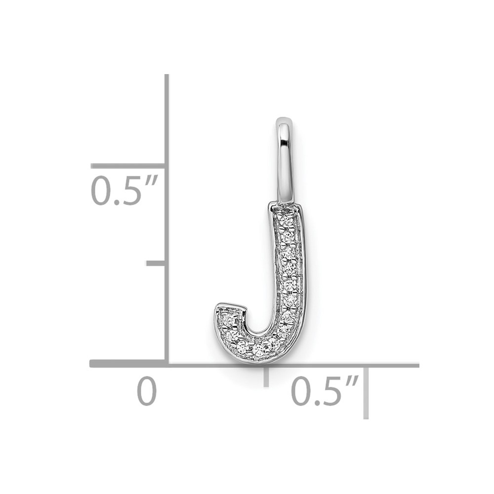 14K White Gold Diamond Letter J Initial Pendant (PM8367J-004-WA)