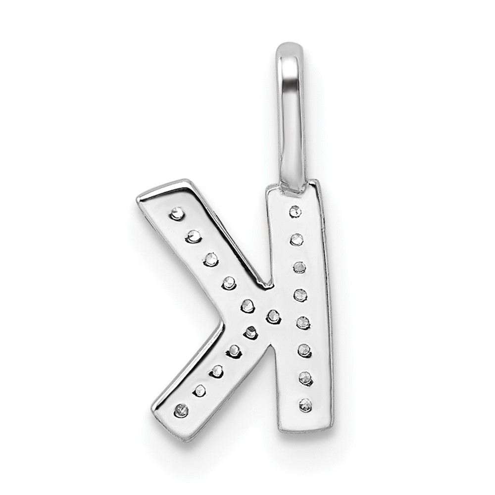 14K White Gold Diamond Letter K Initial Pendant (PM8367K-006-WA)