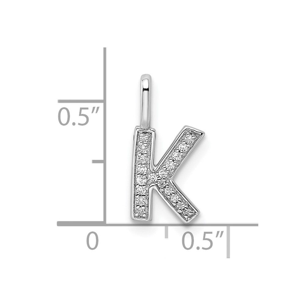 14K White Gold Diamond Letter K Initial Pendant (PM8367K-006-WA)