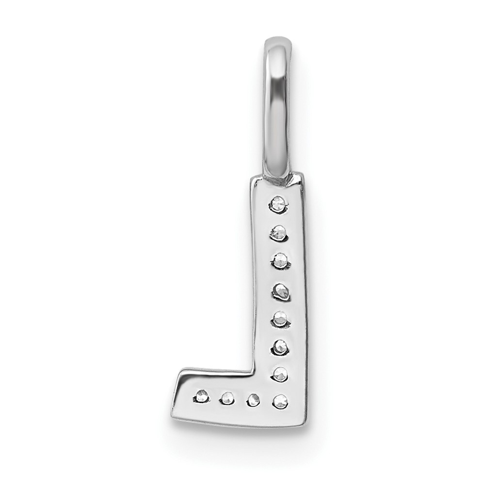 14K White Gold Diamond Letter L Initial Pendant (PM8367L-003-WA)