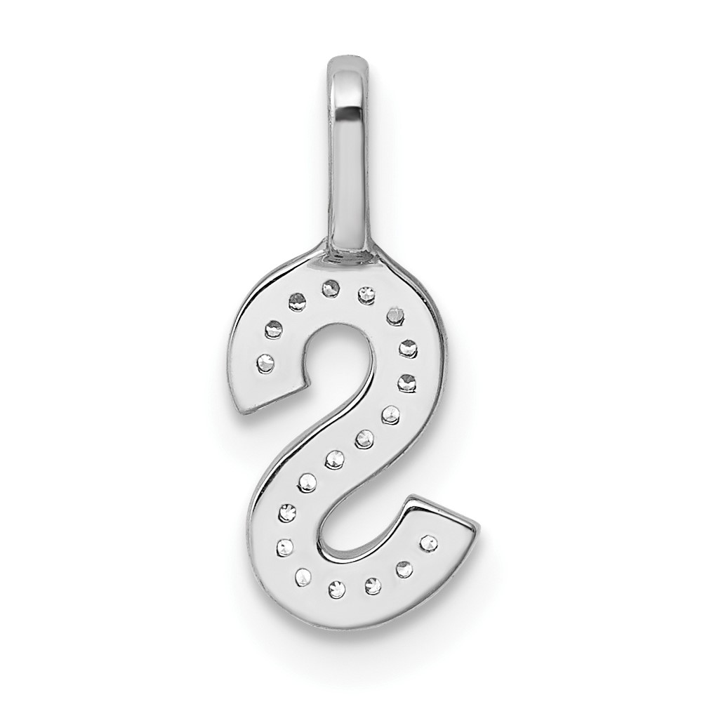 14K White Gold Diamond Letter S Initial Pendant (PM8367S-006-WA)