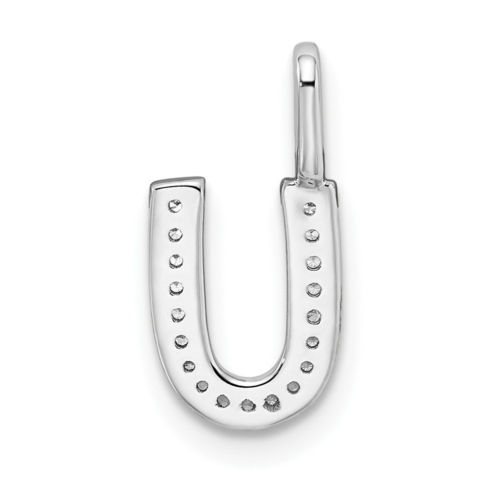 14K White Gold Diamond Letter U Initial Pendant (PM8367U-006-WA)