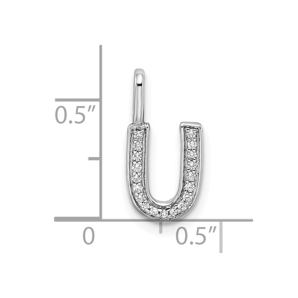 14K White Gold Diamond Letter U Initial Pendant (PM8367U-006-WA)