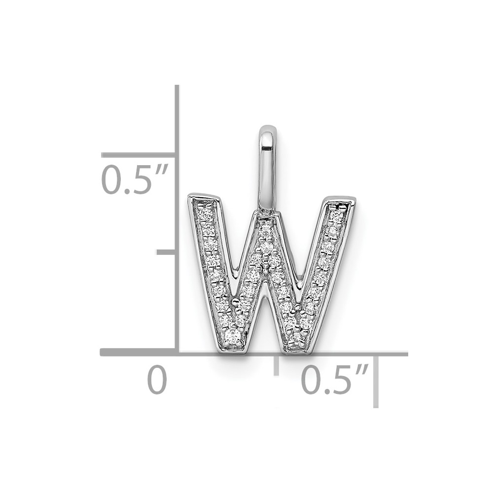 14K White Gold Diamond Letter W Initial Pendant (PM8367W-009-WA)