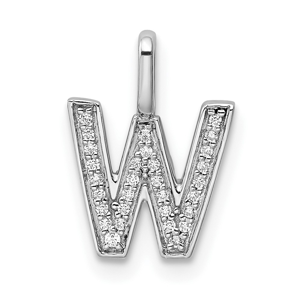 14K White Gold Diamond Letter W Initial Pendant (PM8367W-009-WA)