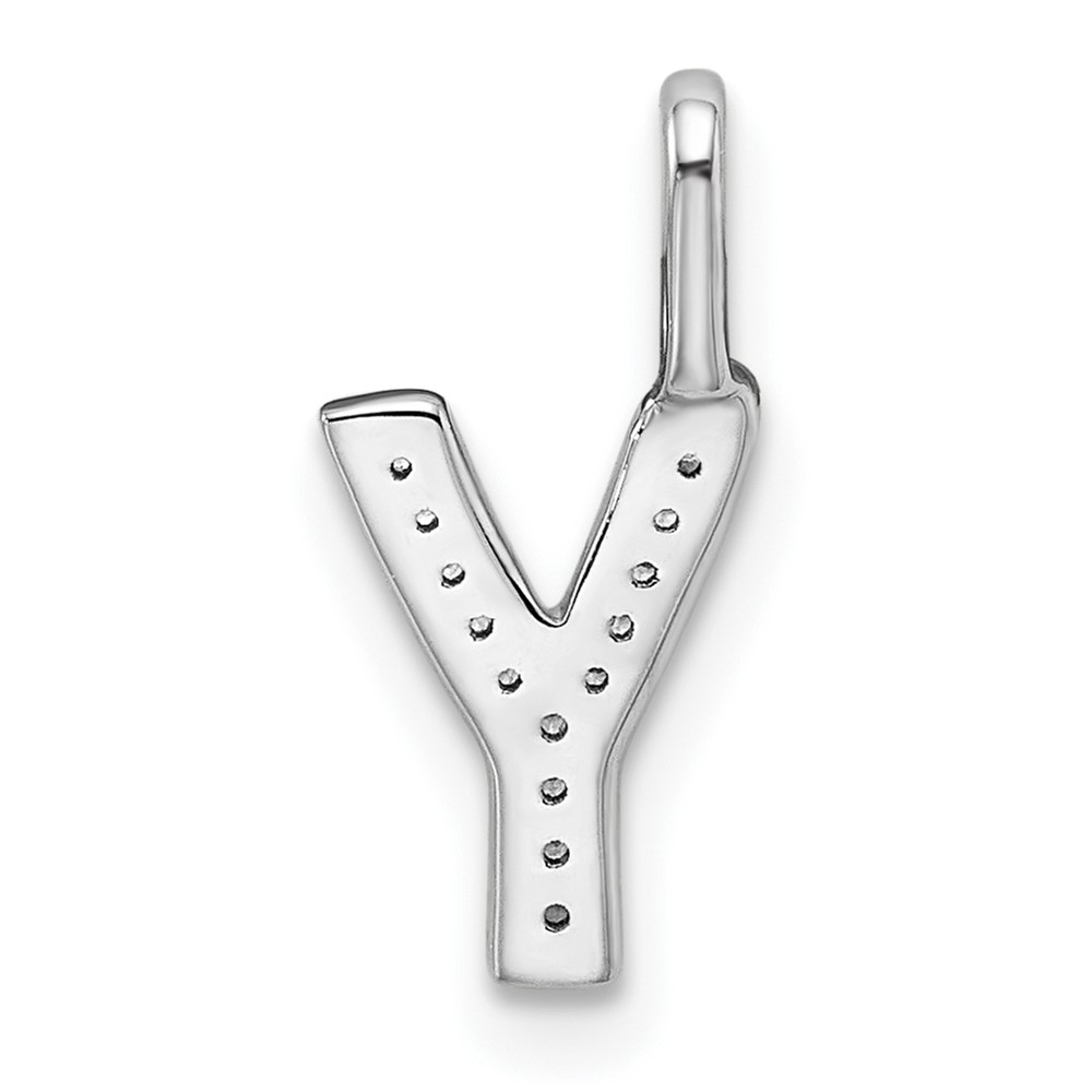 14K White Gold Diamond Letter Y Initial Pendant (PM8367Y-004-WA)