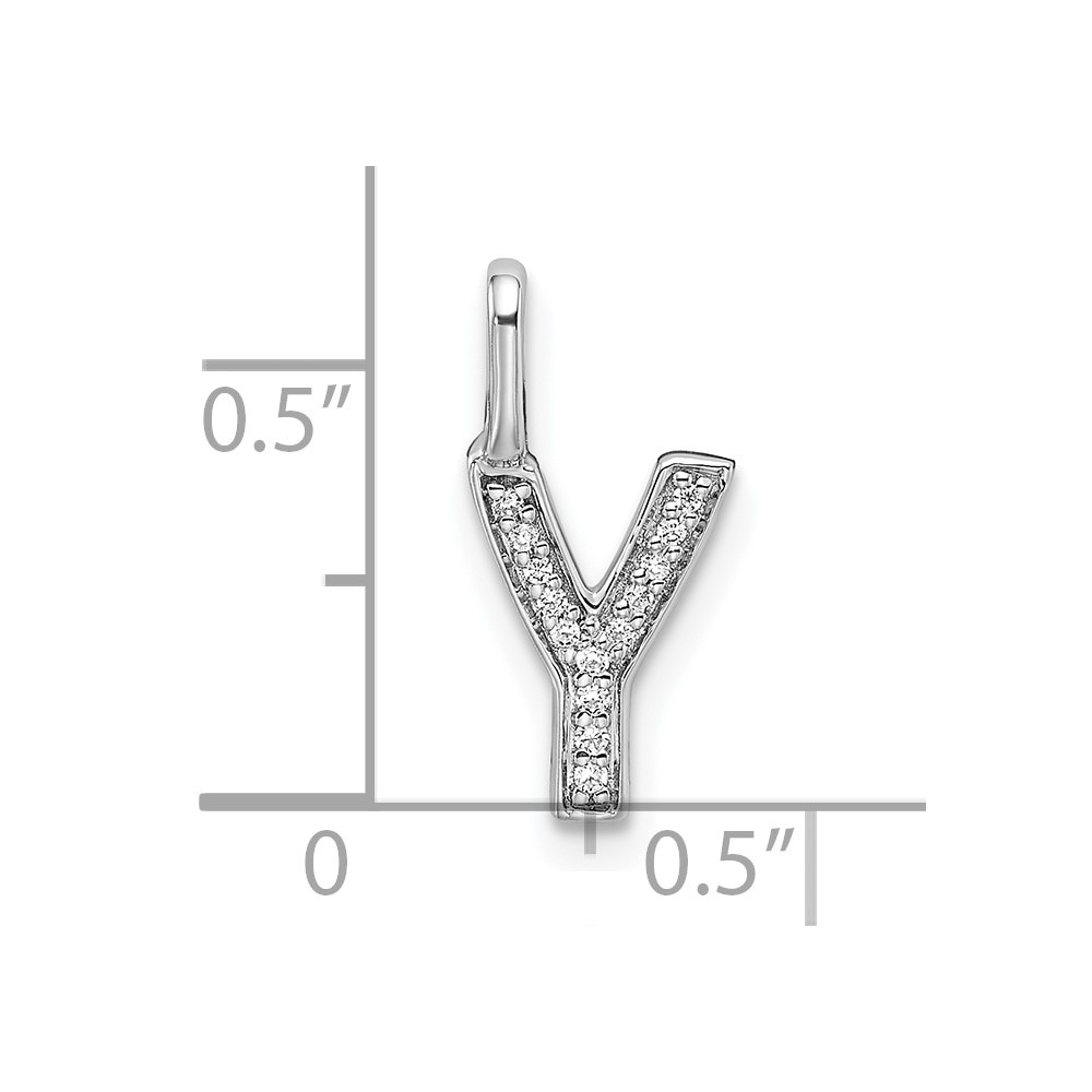 14K White Gold Diamond Letter Y Initial Pendant (PM8367Y-004-WA)
