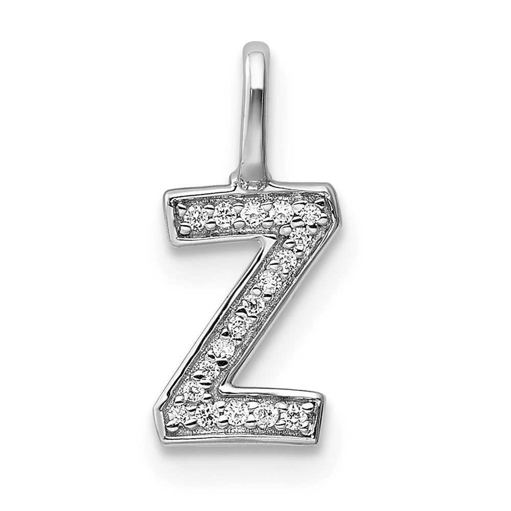 14K White Gold Diamond Letter Z Initial Pendant (PM8367Z-006-WA)