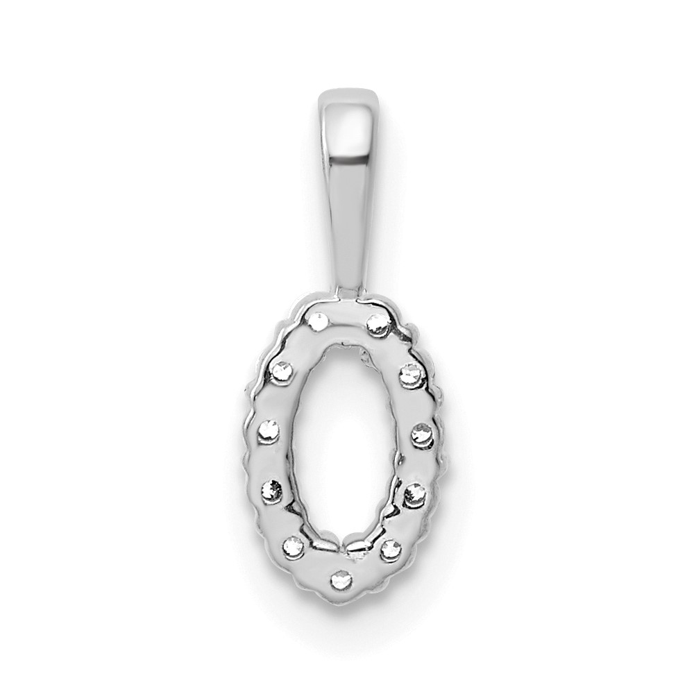 14k White Gold Diamond Number 0 Pendant (PM8369-0-011-WA)