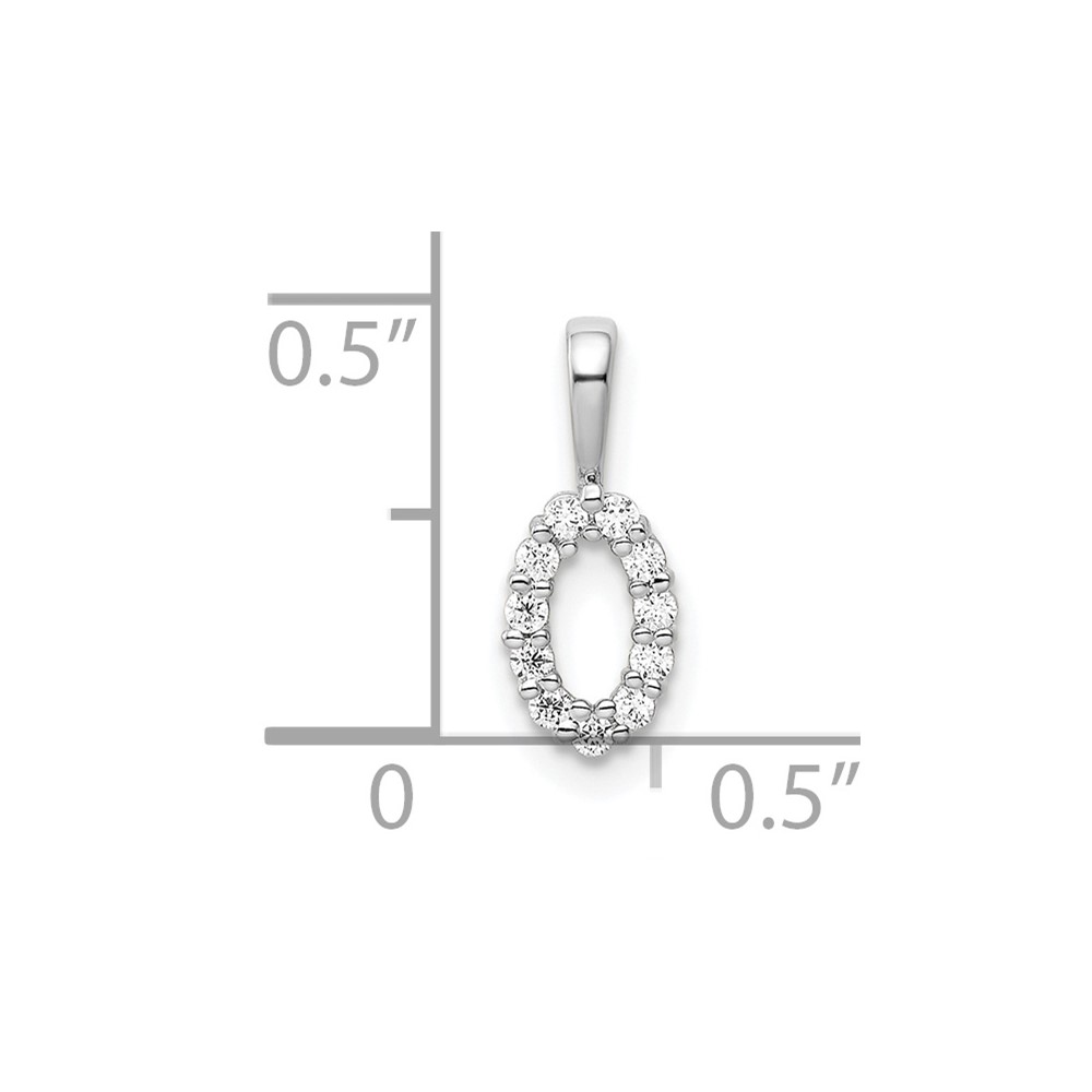14k White Gold Diamond Number 0 Pendant (PM8369-0-011-WA)