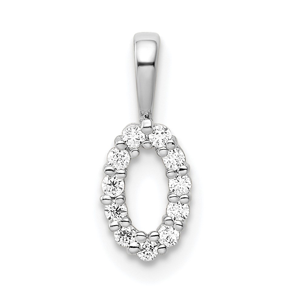 14k White Gold Diamond Number 0 Pendant (PM8369-0-011-WA)