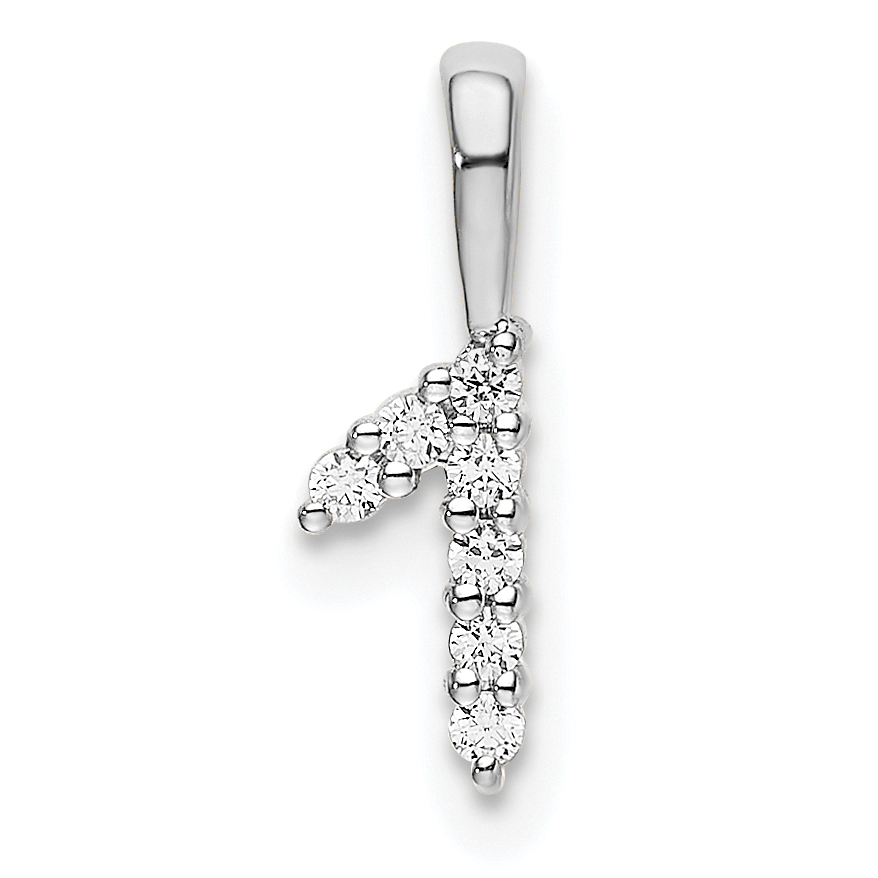 14k White Gold Diamond Number 1 Pendant (PM8369-1-007-WA)
