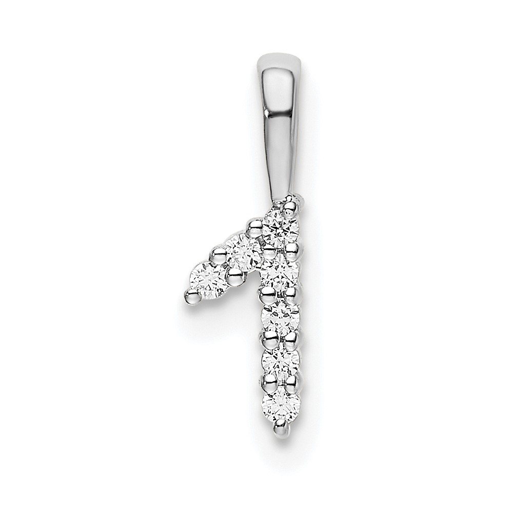 14k White Gold Diamond Number 1 Pendant (PM8369-1-007-WA)