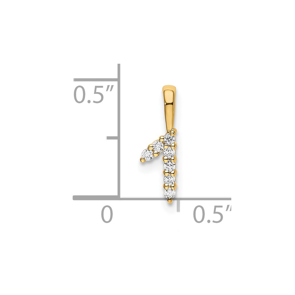 14K Diamond Number 1 Pendant (PM8369-1-007-YA)