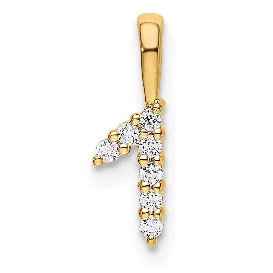 14K Diamond Number 1 Pendant (PM8369-1-007-YA)