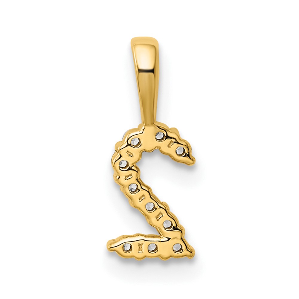 14K Diamond Number 2 Pendant (PM8369-2-010-YA)