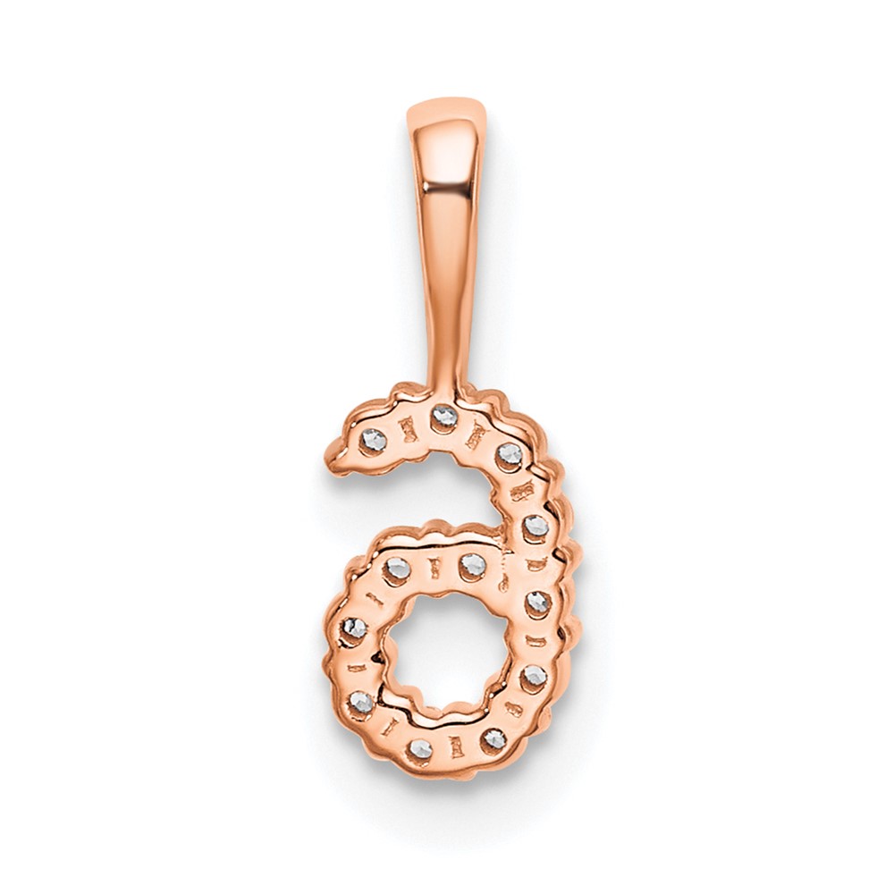 14k Rose Gold Diamond Number 6 Pendant (PM8369-6-011-RA)