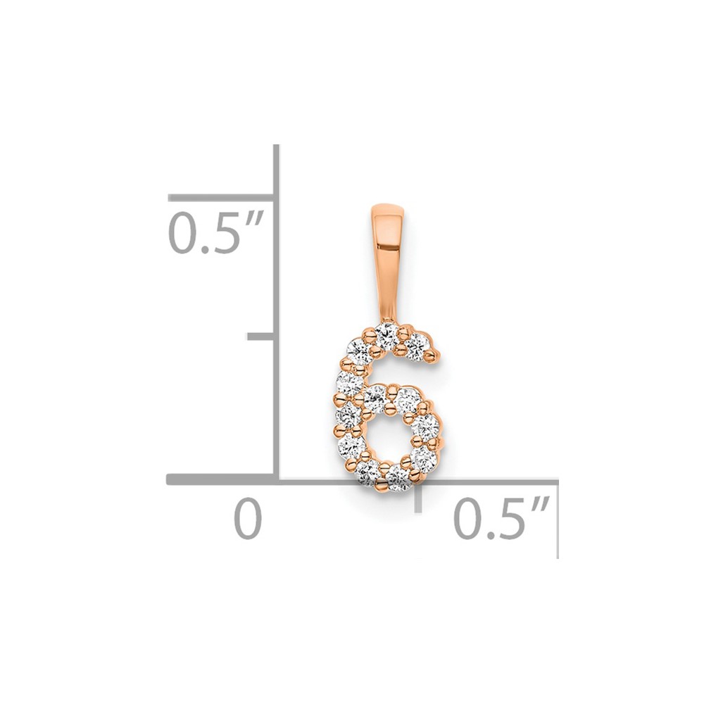 14k Rose Gold Diamond Number 6 Pendant (PM8369-6-011-RA)