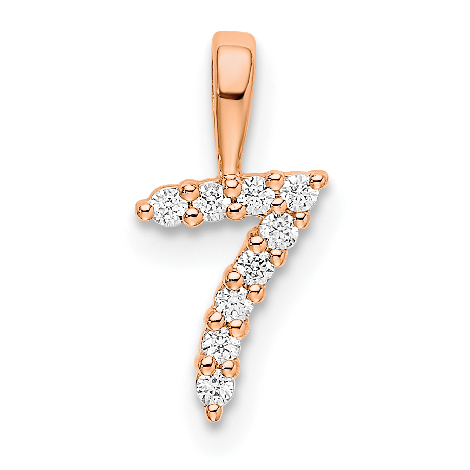 14k Rose Gold Diamond Number 7 Pendant (PM8369-7-009-RA)