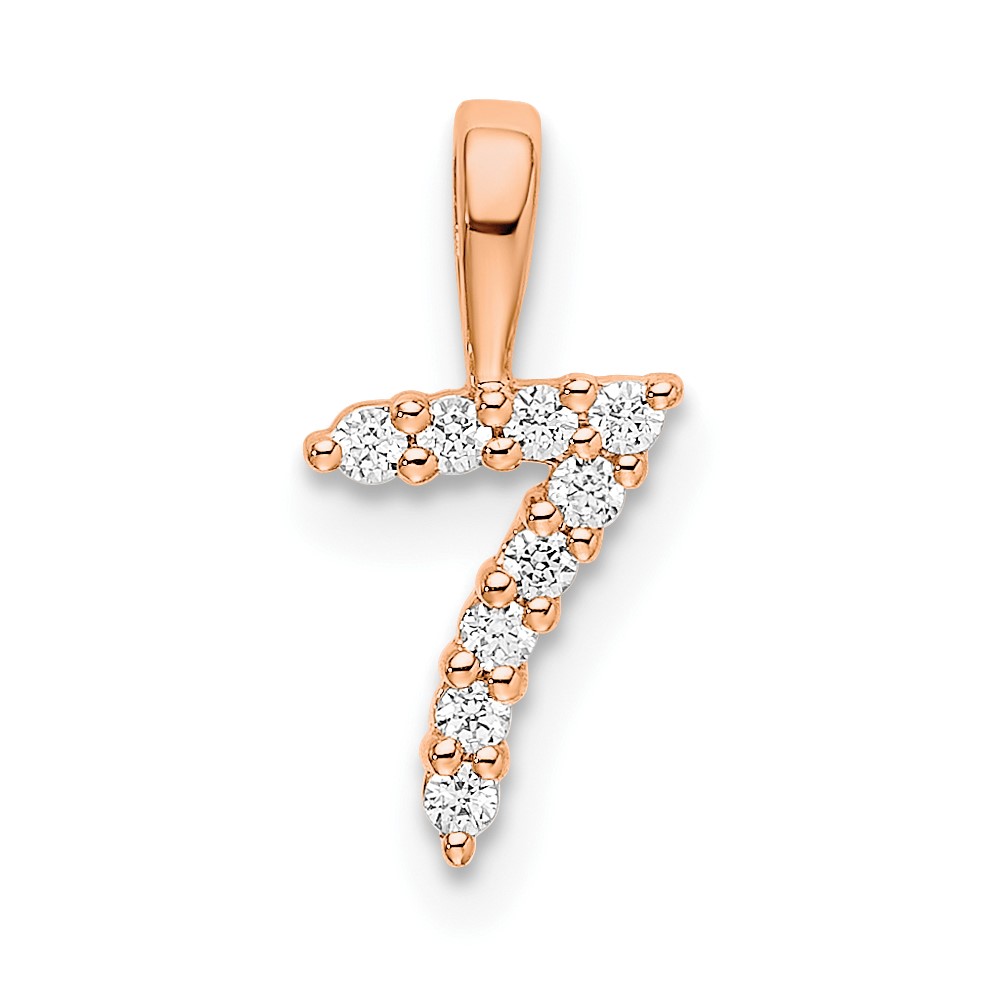 14k Rose Gold Diamond Number 7 Pendant (PM8369-7-009-RA)