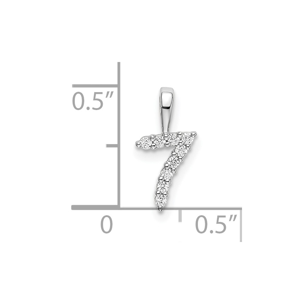 14k White Gold Diamond Number 7 Pendant (PM8369-7-009-WA)